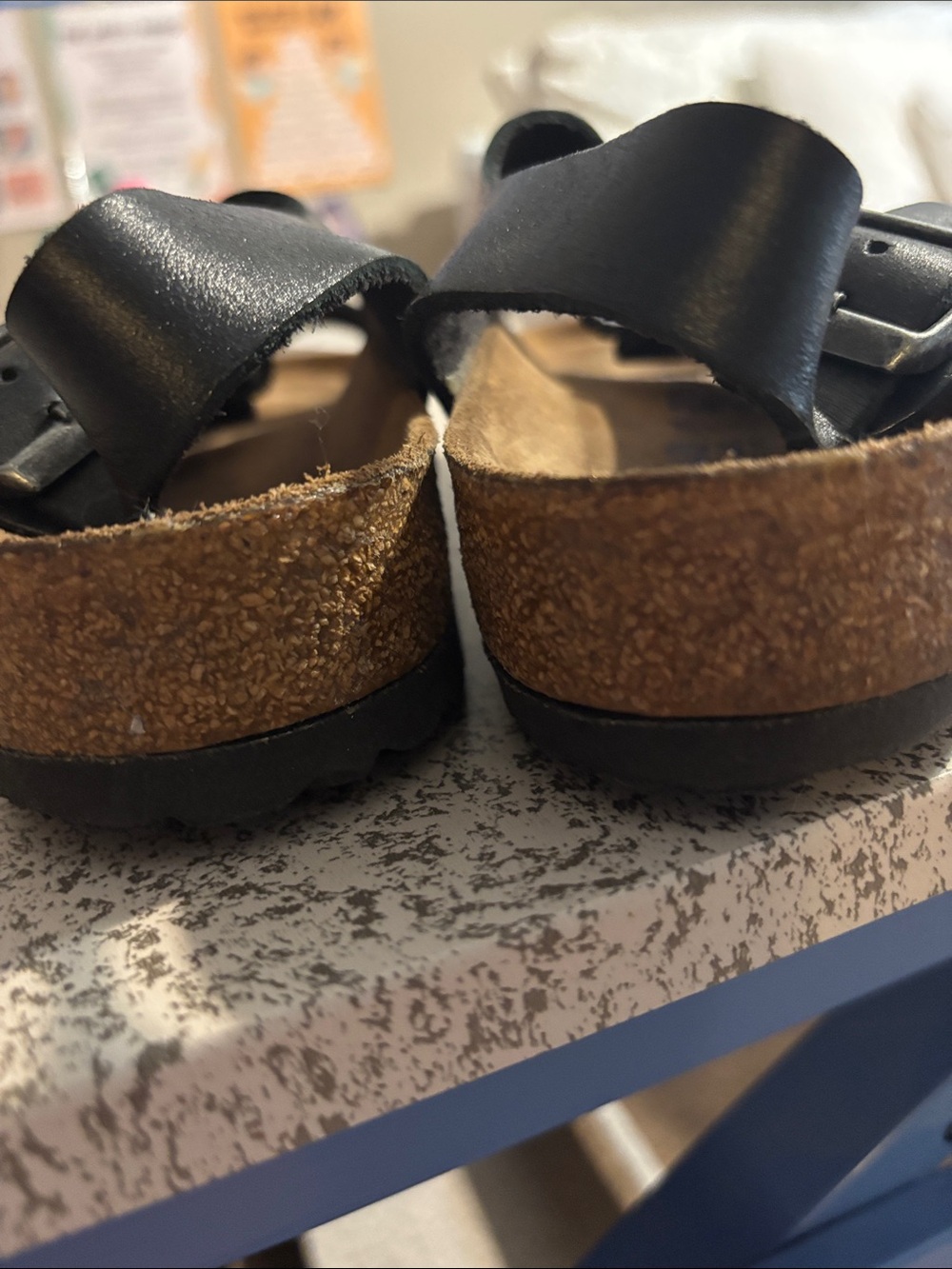 Birkenstock women’s black triple strap leather sandals - Picture 4 of 7